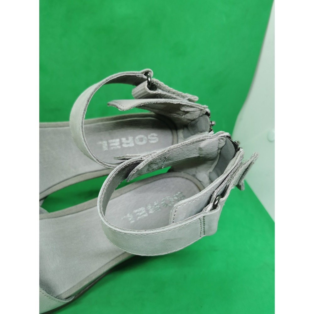 SOREL Women's JOANIE II ANKLE STRAP SANDAL DOVE Wedge Heeled Sandals Size 9.5 - Picture 10 of 16